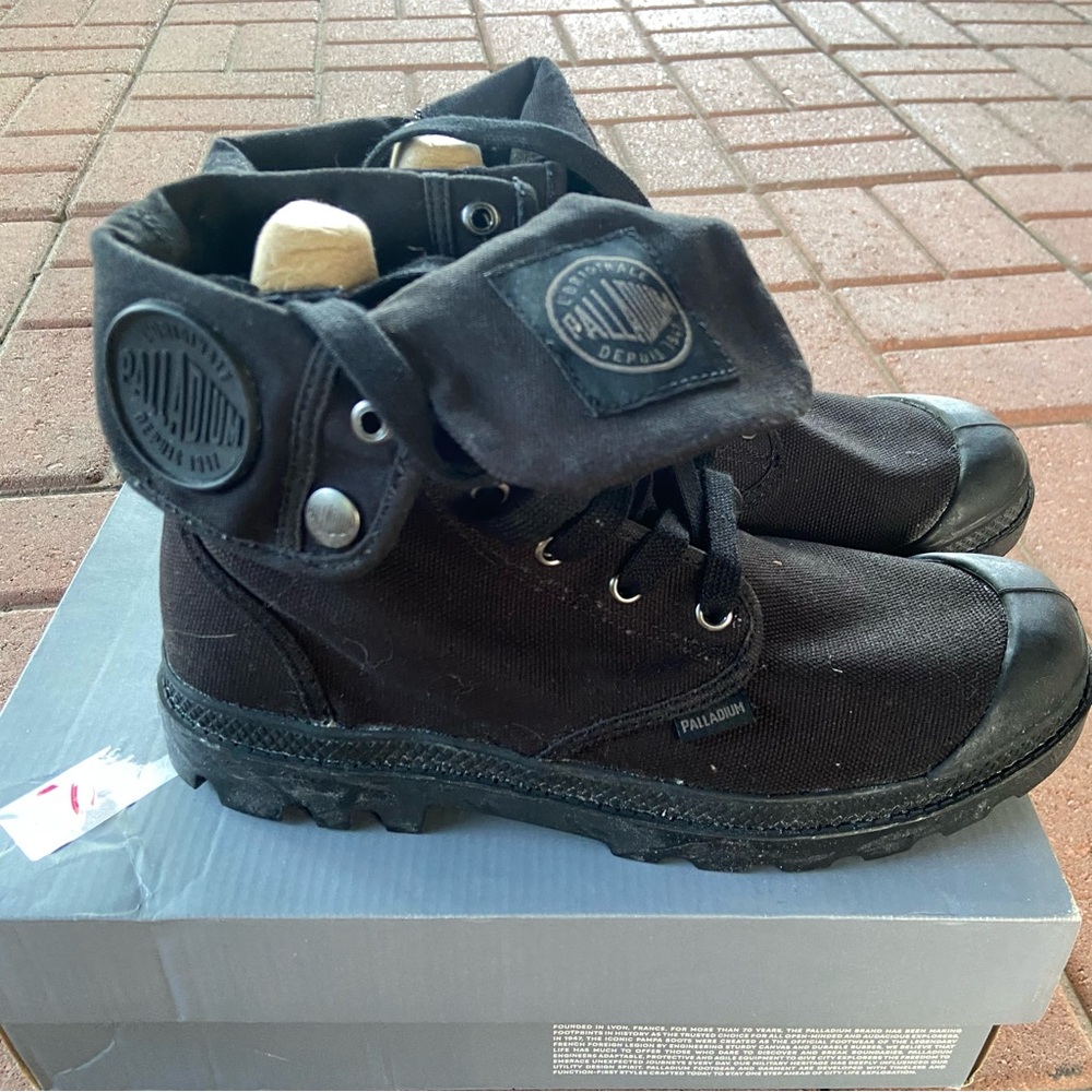Palladium Baggy Round Toe Lace Up Womens Black Casual Boots 92353-060-M Sz 8 - Picture 3 of 8